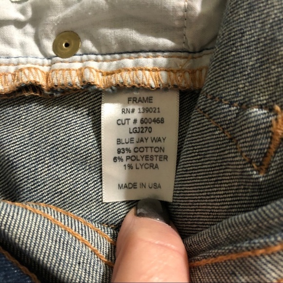 Frame Denim Le Garçon Skinny Low Rise Distressed Jeans Size 24 LG270 - Picture 10 of 10